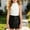 A263 White, variant on Girls Fashion Summer Clothing Set Ribbed Halter Sleeveless Tank Top and Faux Leather Shorts with Asymmetric Zipper Trendy 2-Piece Outfit for Kids Party Streetwear