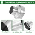 thumbnail image 4 of Adaptador reductor de tubo de escape mandrel para automóvil, adaptador de tubería de escape de 3" OD a 5" OD, longitud de 4", acero inoxidable 201, tono plateado, 4 of 7