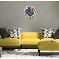 thumbnail image 4 of GZHJMY Chic Colorful Rooster Painting Print Round Wall Clock, 9.5 Inch Battery Operated Quartz Analog Quiet Desk Clock for Home,Office,School, 4 of 5