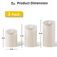 thumbnail image 6 of TETOU 3pcs LED Flameless Candles Indoor Battery Fake Plastic Pillar Candles with Remote Control Ivory White, 6 of 7