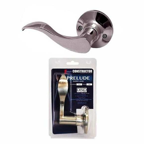 Constructor Prelude Dummy Left Lever Door Lock with Knob Handle Lockset, Satin Nickel