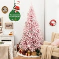 thumbnail image 3 of Costway 7.5FT Pre-Lit Snow Flocked Pink Christmas Tree 1100 Tips w/ 450 Lights & 8 Modes, 3 of 10
