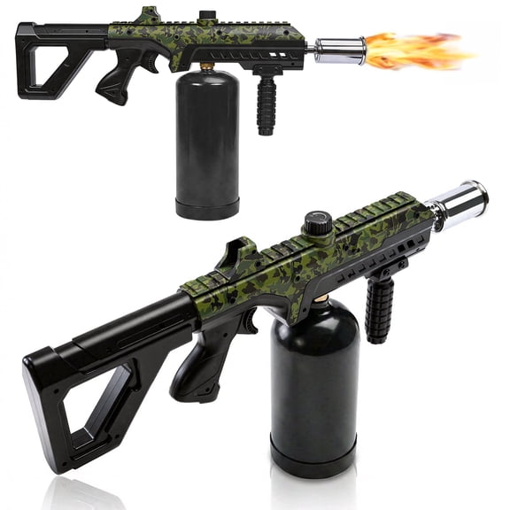Propane Torch Kit, Kitchen Torch with Adjustable Flame, Flamethrower Blow Torch, Gas Welding Kits for BBQ, Searing Steak, Camping & Charcoal Torch Lighter(Tank Not Included)