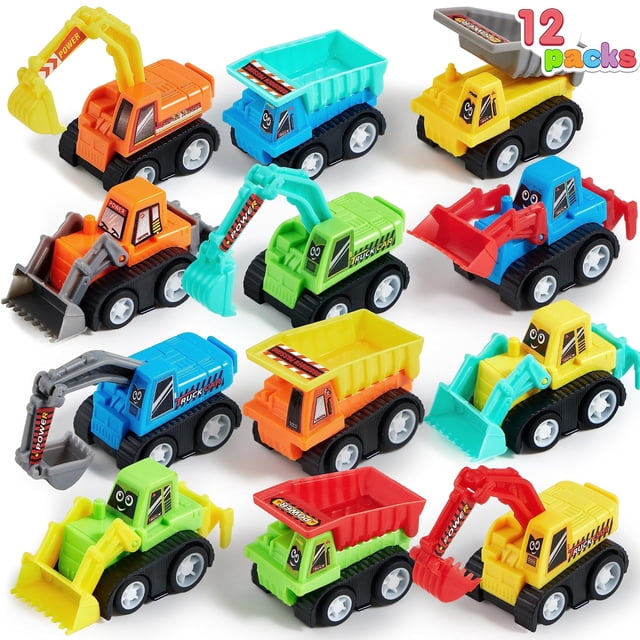 Set de coches de construcción JOYIN Mini de plástico para niños de 12 piezas
