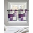thumbnail image 5 of Rustic Purple Tier Curtains 36 Inch Length,Sheer Curtains for Bedroom Living Room Window Abstract Oil Painting Grunge Art Ombre Rod Pocket Drapes Kitchen Curtains Small Half Window 27.5"x36" 2 Panels, 5 of 6