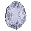 thumbnail image 1 of Mujeres Sleeping Hats Wrap Night atención Del Cabello Soft Bonnet Bufandas Sombrero - Plata Gris plateado, 1 of 3