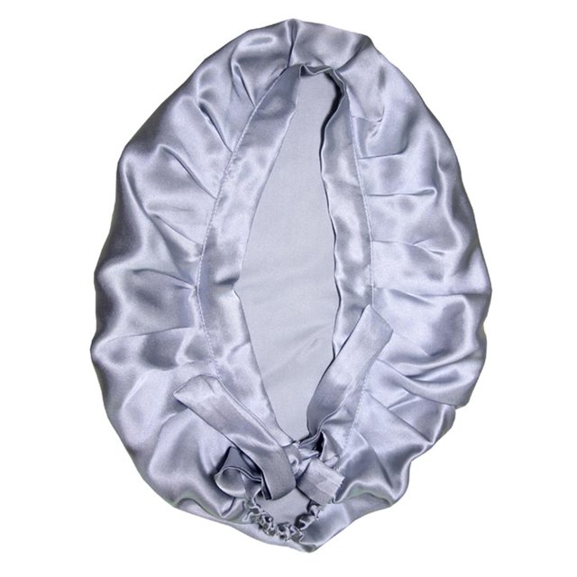 Mujeres Sleeping Hats Wrap Night atención Del Cabello Soft Bonnet Bufandas Sombrero - Plata Gris plateado