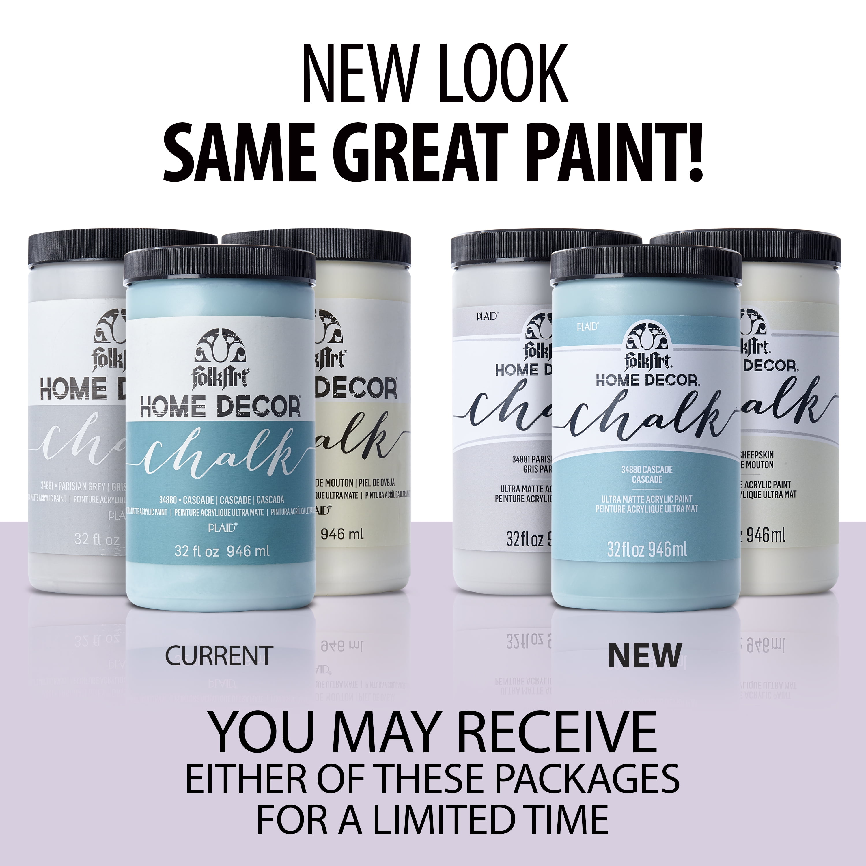 FolkArt Home Décor Chalk Acrylic Craft Paint, Parisian Grey, Ultra Matte Finish, 32 fl oz