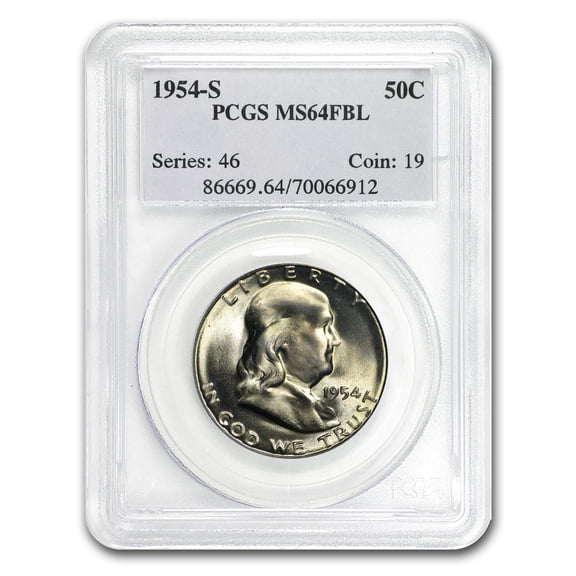 1954-S Franklin Half Dollar MS-64 PCGS (FBL)