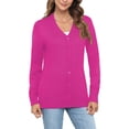 thumbnail image 5 of Uvplove Women Long Sleeve Soft Basic Knit Cardigan Sweater,Hot Pink,XL,(S-3XL), 5 of 9