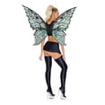 thumbnail image 2 of Eandarui 4 Piece Rave Outfits for Women Glossy Crop Top Miniskirt with Stockings Butterfly and Wings Black XL, 2 of 5