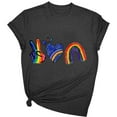 thumbnail image 2 of Busydd Womens Pride Shirt Fashion Love Heart Graphic Tees Casual Comfy Cotton Rainbow T Shirts for Women LGBTQ Short Sleeve Round Neck Summer Tops L, 2 of 3