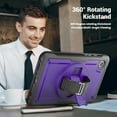 thumbnail image 6 of for Kids Rugged Heavy Duty Case for Samsung Galaxy Tab A9+ 11.0" 2023 SM-X210 / SM-X215 / SM-X216, Shockproof 360 Degree Rotatable Kickstand with Handstrap Protective Hybrid Cover Case, Purple, 6 of 11