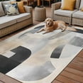 thumbnail image 2 of Fsddascl Abstract Gray Brown Outdoor Rug for Patio/Deck/Porch, Non-Slip Large Area Rug 4 x 6 Ft, Simple Geometric Art Indoor Outdoor Rugs Washable Area Rugs, Reversible Camping Rug Carpet Runner, 2 of 5
