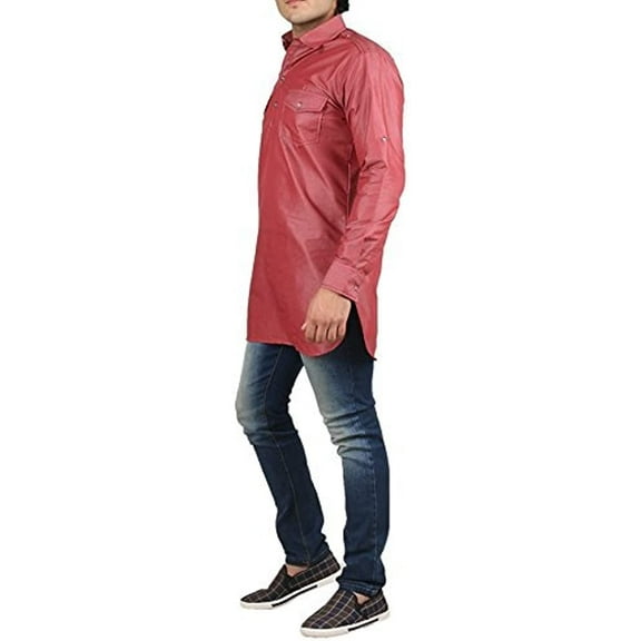 Royal Men's Cotton Kurta (Royal_33_Red_Small)