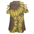 thumbnail image 5 of Sunflower Womens Summer V Neck Zipper Top Short Sleeve T Shirt Off Shoulder Top Casual Classy Loose Shirts, 5 of 7