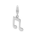 thumbnail image 3 of Sterling Silver Rhodium-Plated Polished Cz Music Note Lobster Clasp Charm, 3 of 4