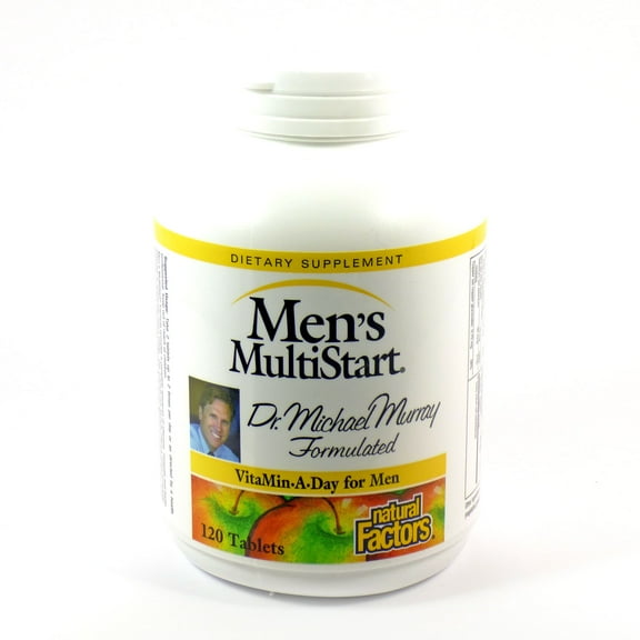 Natural Factors Men's MultiStart Daily Multivitamin, Nutritional Support for Immune Health and Energy, 120 Tablets