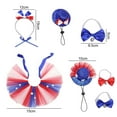 thumbnail image 5 of opvise 1 Set Pet Patriotic Costume Soft Comfortable Eye-catching Independence Day Mesh Tutu Skirt Hat Collar Set Festival Supply A, 5 of 7