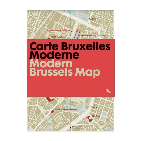 Blue Crow Media Architecture Maps Modern Brussels Map / Carte Bruxelles Moderne: Guide to Modern Architecture in Brussels, Belgium, (Paperback)