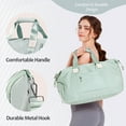 thumbnail image 5 of Sports Gym Bag, Travel Duffel Bag with Wet Pocket & Shoes Compartment Weekender Bag for Women and Men，Green, 5 of 6