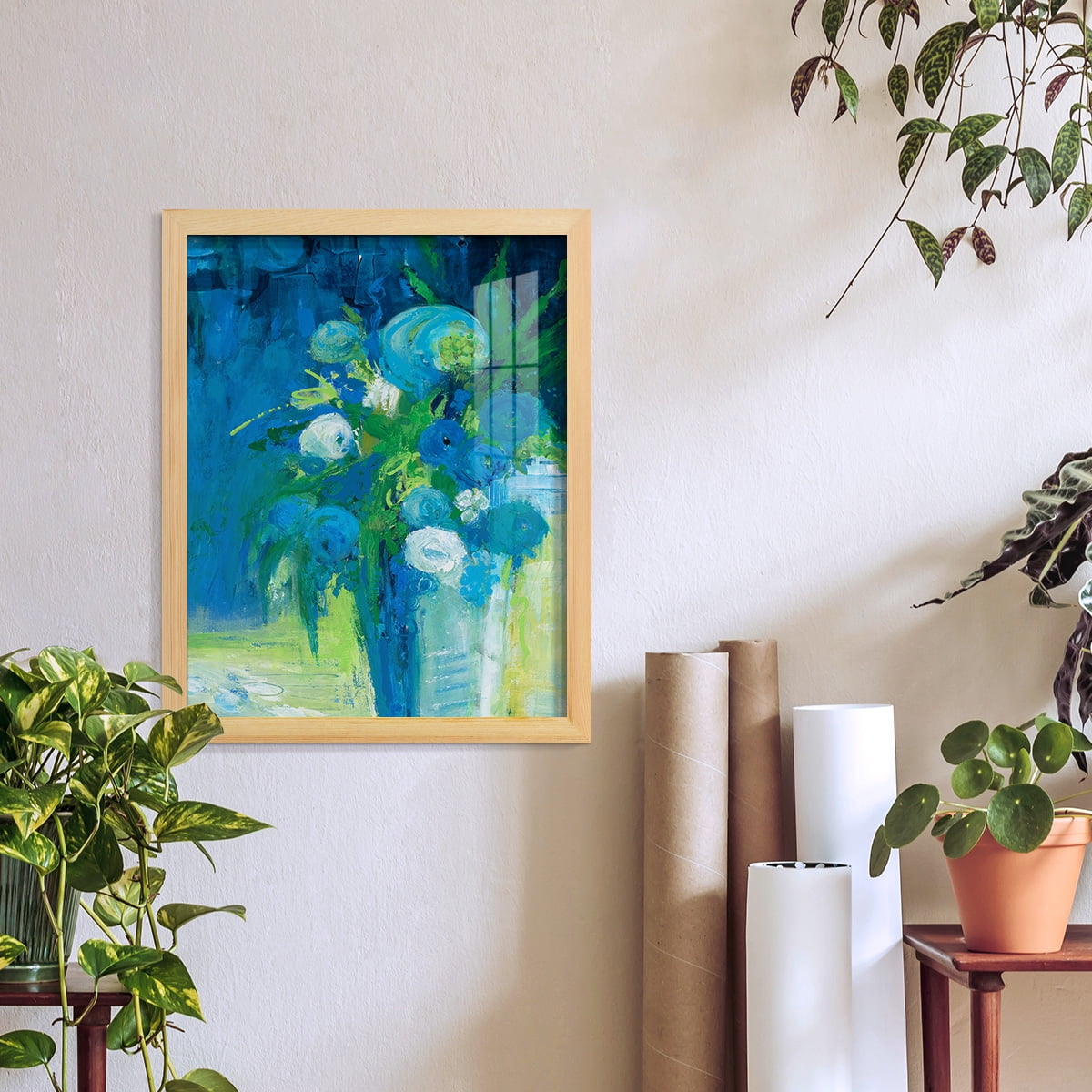 Literal Imaginings -Framed Print w/glass-Natural Wood