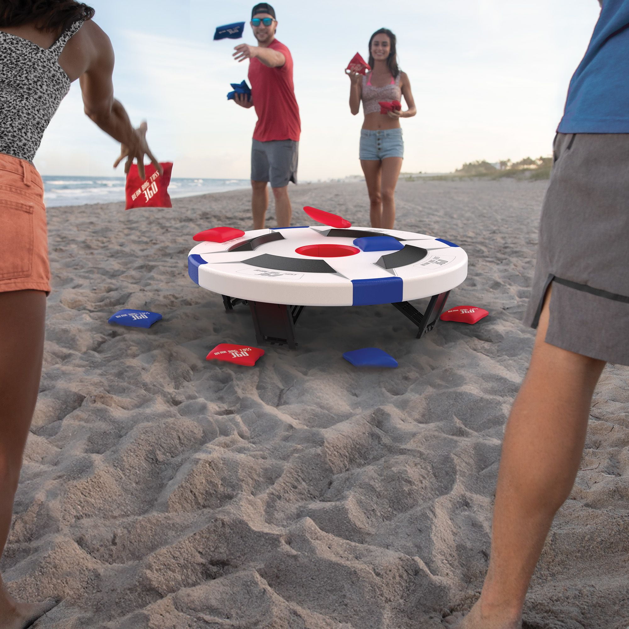 EastPoint Sports Bean Bag Knockout-360 Degree All-Weather Cornhole Set-Includes16 Bean Bags