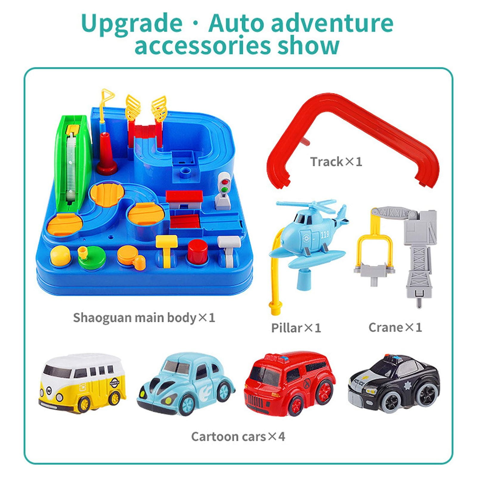 Adventure Race Car Toys for Boys,Race Track Playset Toddler Christmas Birthday Gift for 3-7 Years Old Boys Girls,Education Toys for Kids Children Age 3+
