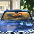thumbnail image 5 of Foldable Car Windshield Sunshade UV Sun Visor Protector Blocks UV Rays Keeps Vehicle Cool 57x31.5 Inch Sunflower Farm's Rooster, 5 of 8