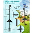 thumbnail image 4 of Bird Feeder Pole 92 Inch, Bird Squirrel Proof Baffle Heavy Duty Stand Feeding Station for Outside Backyard Garden Wild Birds Watching, 4 of 5
