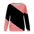 thumbnail image 4 of miqiqism Sweatshirt for Women Comfy Long Sleeve Blouses Juniors Round Neck Tee Shirts Trendy Relaxed Fit Workout Sweater Casual Colorblock Pullover Tunic Clothes,Hot Pink,X-Large, 4 of 6