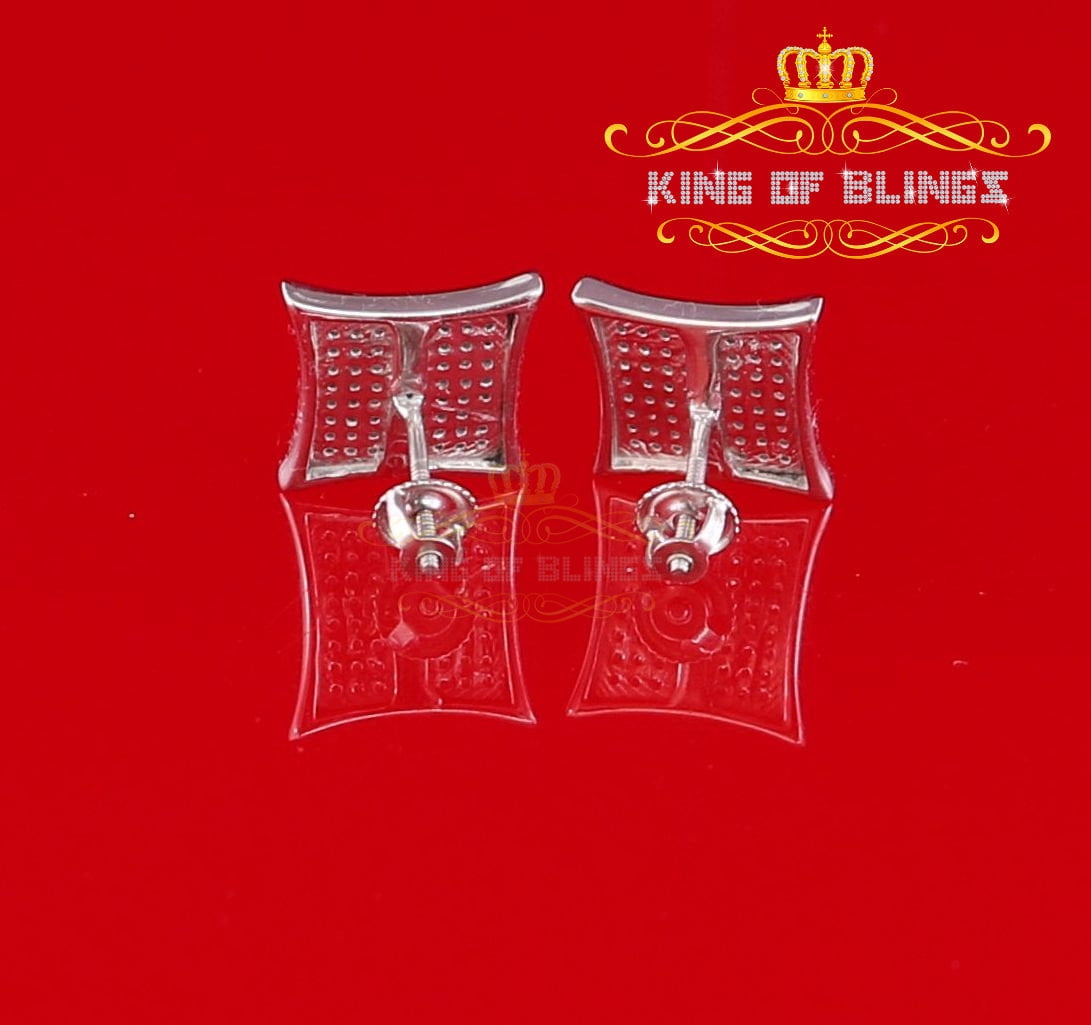 King of Bling's 925 Sterling Silver 0.33ct Diamond Stud For Women's/Men's White Kite Earrings
