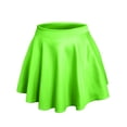 thumbnail image 2 of J. METHOD Women’s Skater Skirt Elastic Waist Casual Mini Flared Swing Pleated Skirts Made in USA NEWSK06 Neon Green L, 2 of 6