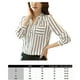 thumbnail image 4 of Blusa de mujer de manga larga con cuello en V y bolsillo frontal a rayas blancas y negras seitruly FS11531-03, 4 of 7