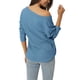 thumbnail image 3 of INSPIRE CHIC Suéter ligero de manga larga con cuello en V de punto waffle para mujer XL azul, 3 of 6