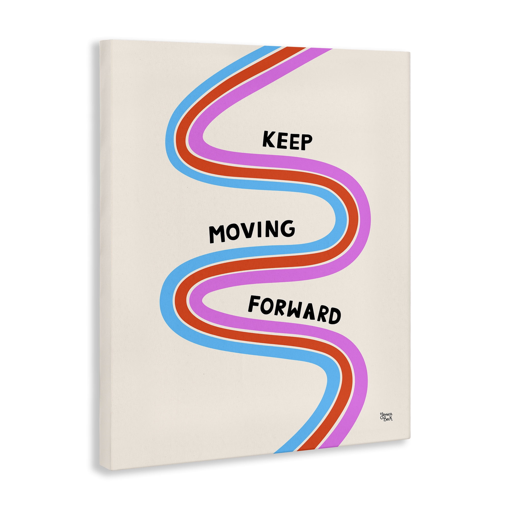 Stupell Industries Keep Moving Forward Text & Numbers Painting Wrapped Canvas Art Print Wall Art, 24 x 30