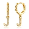 IEFSHINY Initial Earrings For Girls Toddler S925 Sterling Silver Post Hypoallergenic Letter Huggie Hoop Earrings