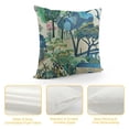 thumbnail image 4 of Creowell Chinoiserie Pillow Cover Asian Scenic Blue and Green Throw Pillow Covers Farmhouse Tree Leaves Pillow Case Cushion Covers for Sofa Couch Living Room, 4 of 5