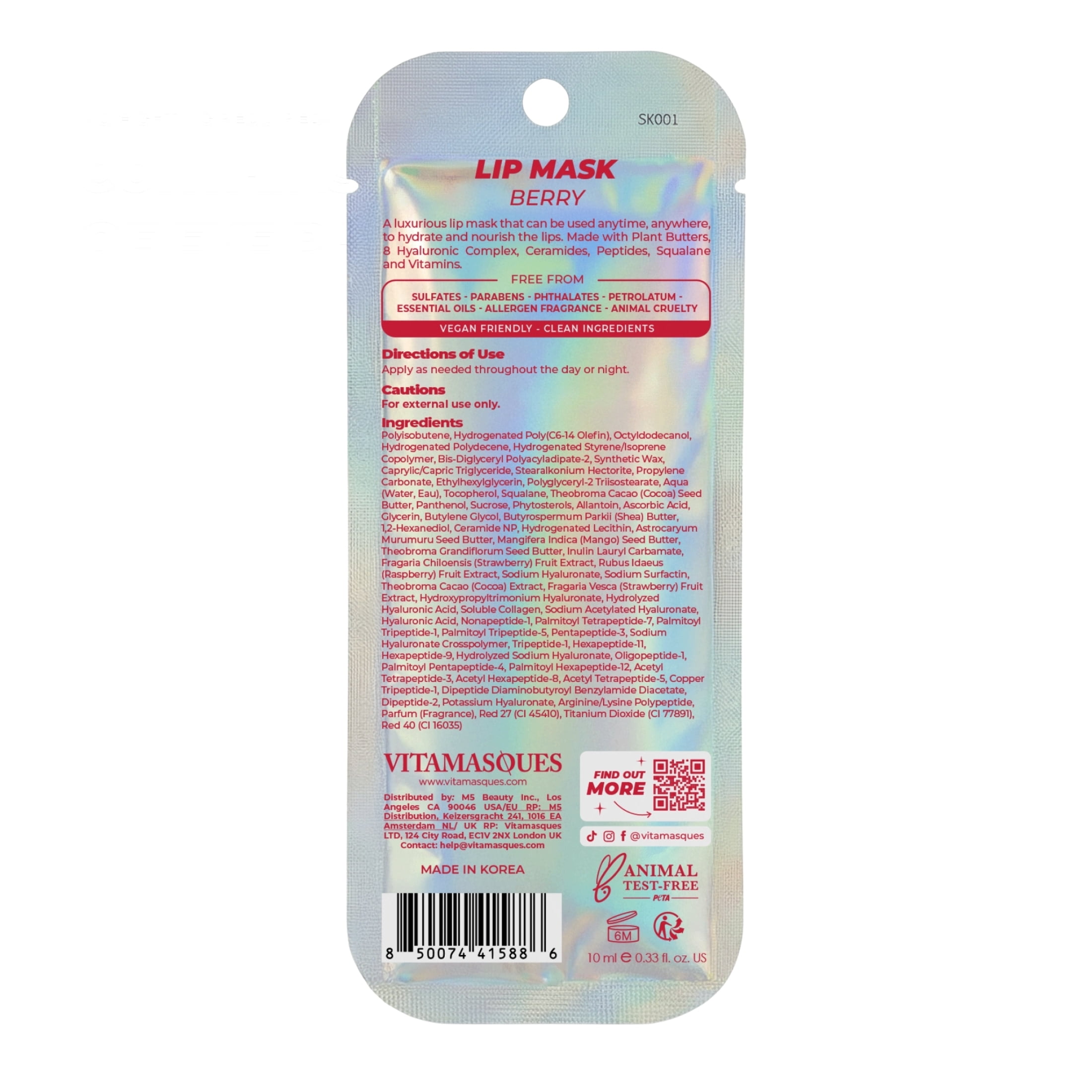 Vitamasques Lip Mask, Berry, 0.33 fl oz