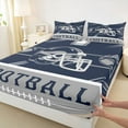 thumbnail image 3 of jejeloiu American Rugby Game Full Size Sheets,Gray Deepblue Bed Sheets For Teens 4 Pieces, 3 of 7