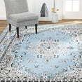 thumbnail image 1 of Home Dynamix Premium Sakarya Tapis de Bordure de Médaillon Traditionnel, Bleu, 9'2"x12'5" Rectangle, 1 of 4