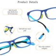 thumbnail image 4 of LifeArt Kid Blue Light Blocking Glasses, Filter 85% of Harmful Blue Light, Anti Eyestrain and Blurry, Computer Glasses(Blue), 4 of 6