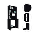 thumbnail image 3 of DeeHome Compu Hutch Desk, Four Shelves, Writing Desk, One Lower Shelf -Black, 3 of 6