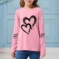 thumbnail image 4 of Cethrio Girls Long Sleeve Tops Size 7-8, Pullover Crew Neck Spring Casual Graphic Tees Pink, 4 of 5