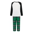 thumbnail image 5 of Spewahor Christmas Pajamas for Family Long Sleeve Tree Print Raglan Tops + Plaid Pants Set Winter Loungewear, 5 of 10