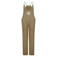 thumbnail image 2 of B91xZ Womens Jumpsuits Adjustable Straps Wide Leg Jumpsuits with Pockets,Brown S, 2 of 4