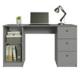 thumbnail image 6 of Madesa Executive Computer Writing Desk 53 Inch with 3 Drawers and 1 Door, Metalic Handles Wooden Home Office PC Study Table with Storage - Gray, 6 of 9