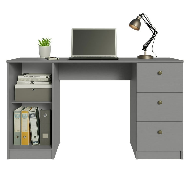 Madesa Modern Office Desk with Drawers 53 inch, Study Desk for