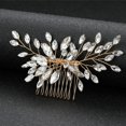 thumbnail image 4 of Wedding Hair Comb Elegant: Fake Crystal Large Bridal Headpiece Bride Side Comb, 4 of 5