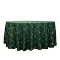 thumbnail image 5 of Balsa Circle 120" Hunter Green Gold Metallic Geometric Design Polyester Round Tablecloth, 5 of 8